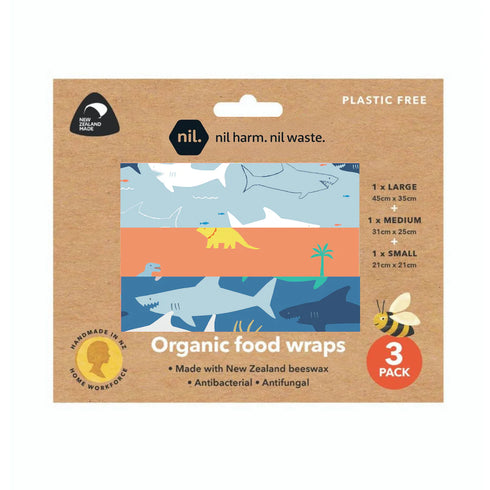 Organic Reusable Beeswax Wraps 3 Pack Assorted-Nil-Matakana Pharmacy